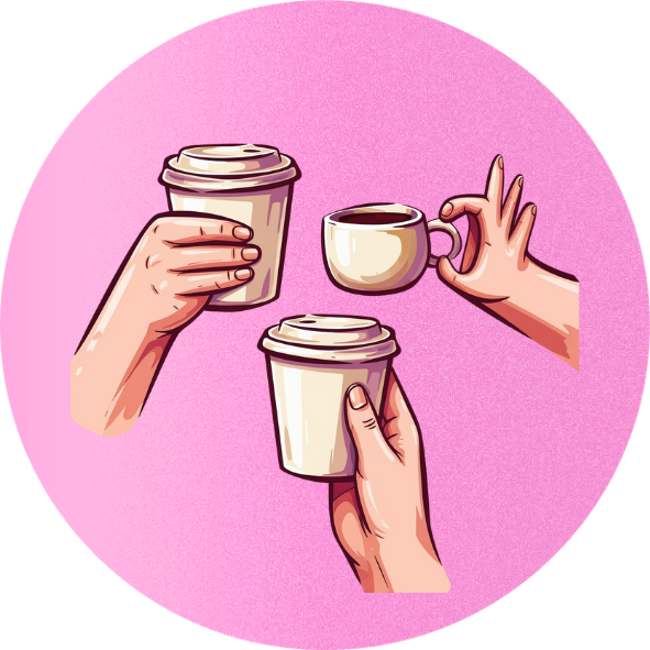 Coffee cheers icon